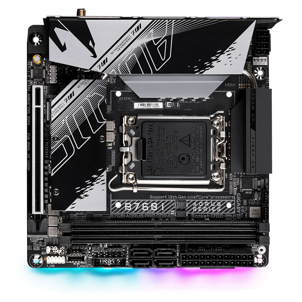 Материнская плата Gigabyte B760I AORUS PRO DDR4 [LGA 1700, Intel B760, 2xDDR 4, 2xM.2, 1xPCI-E x16, Mini-ITX]