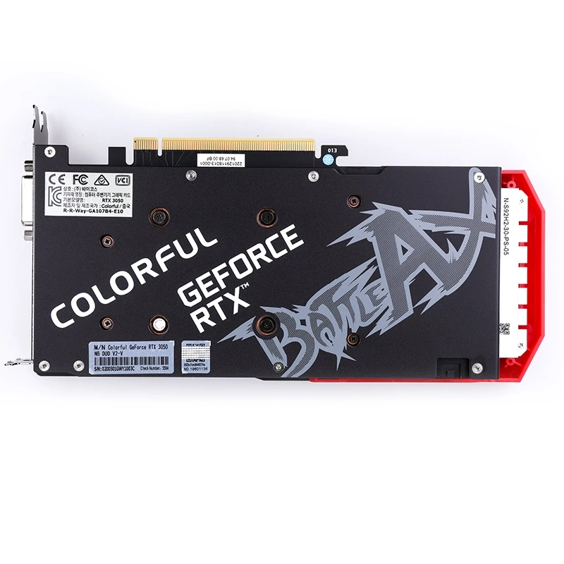 Видеокарта Colorful GeForce RTX 3050 NB DUO V2-V [8 ГБ, GDDR6, 128 бит, 1552 МГц, 1777 МГц, DVI, HDMI, DisplayPort]