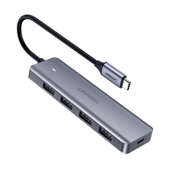 Разветвитель портов UGREEN CM219 (70336) 4-Port USB3.0 Hub with Micro USB Power Supply