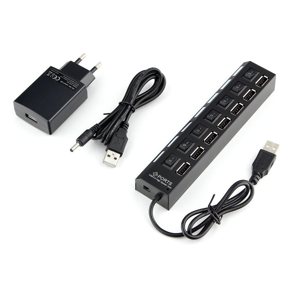 Концентратор USB Gembird UHB-U2P7-02 Hub 7 port, USB 2.0, black