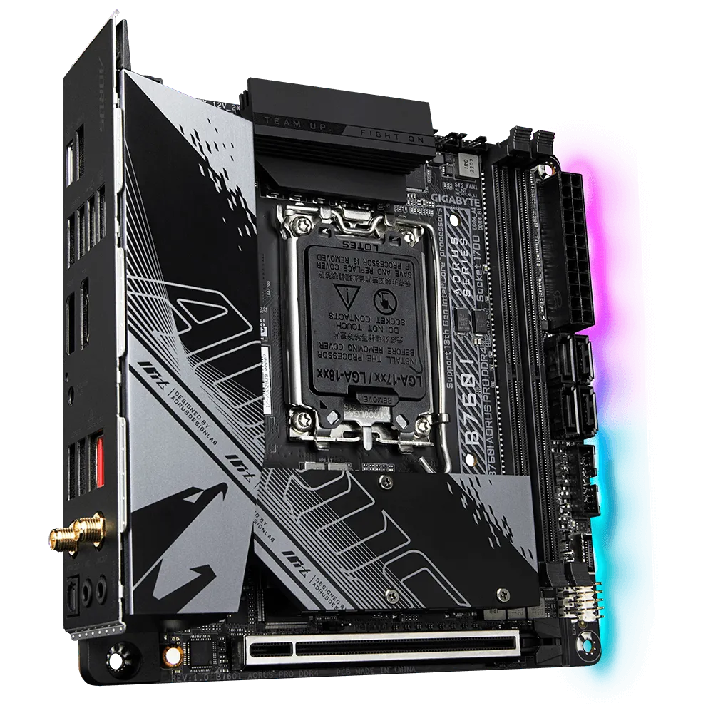 Материнская плата Gigabyte B760I AORUS PRO DDR4 [LGA 1700, Intel B760, 2xDDR 4, 2xM.2, 1xPCI-E x16, Mini-ITX]