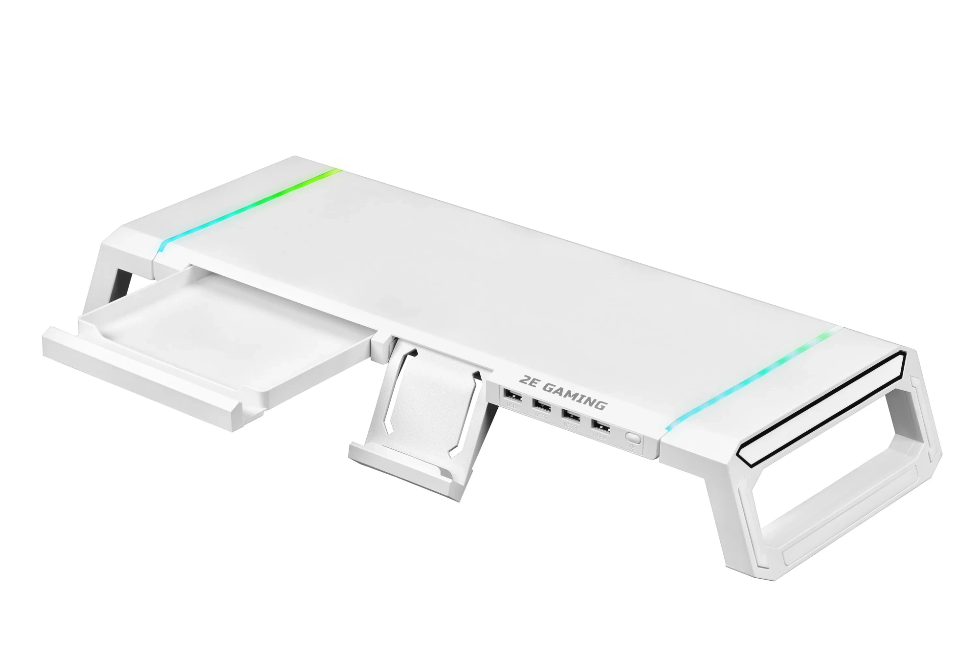 Подставка для монитора 2E GAMING CPG-007 [RGB, USB 2.0 x4, Белый]