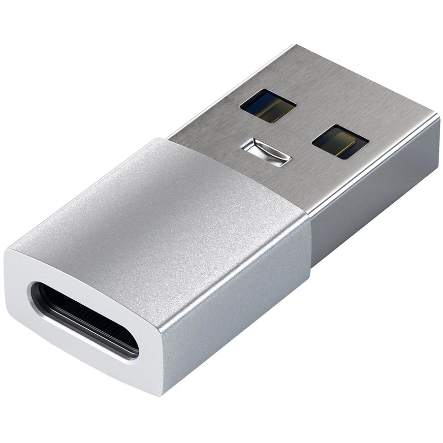 Адаптер с USB-C на USB SATECHI Type-A to Type-C Адаптер (USB Тип A (Папа) - USB Тип C (Мама), USB 3.0) Серебристый