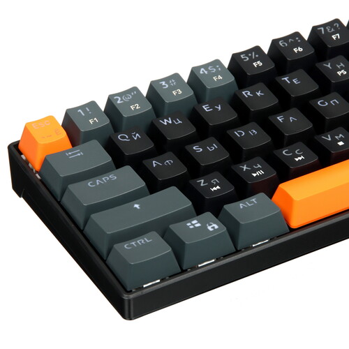 Клавиатура Defender Apex GK-002 (45002) [механическая, проводная, RGB подсветка, Outemu Red, серая]