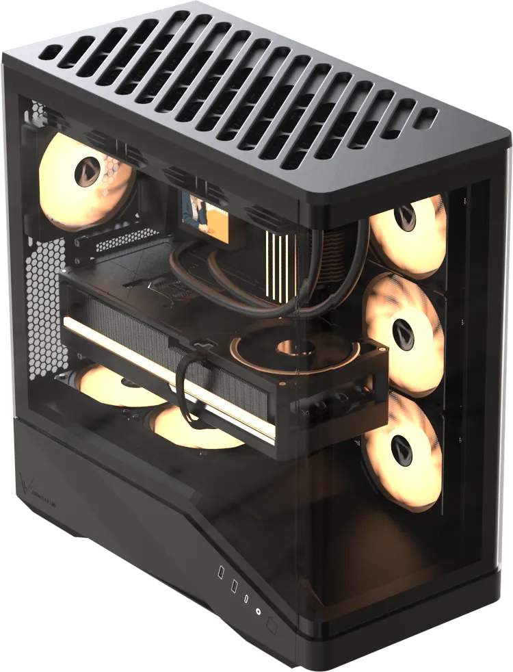 Корпус Formula V Crystal U9 PA Black [Midi Tower, 4 x 120 мм ARGB, черный]