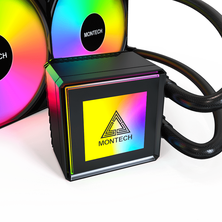 Водяное охлаждение для CPU Montech PureFlow ARGB 360 (B) TDP 320W 3x120 115x-1851/AM4/AM5 Black