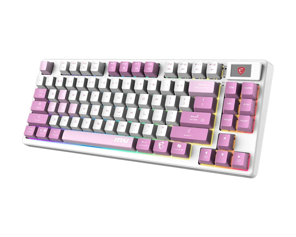 Клавиатура MSI FORGE GK600 TKL W VIOLET [механическая, проводная + беспроводная, RGB подсветка, фиолетовая]