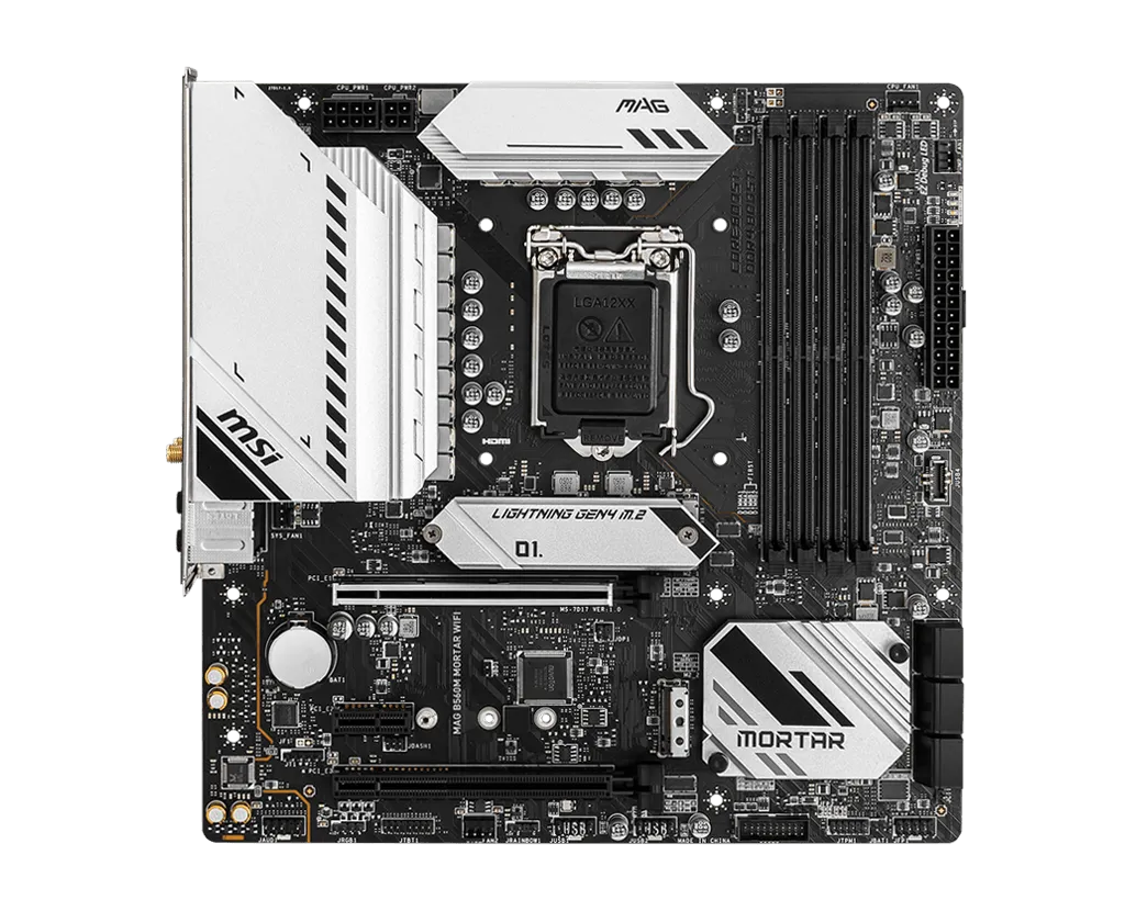 Материнская плата MSI MAG B560M MORTAR WIFI [LGA 1200, Intel B560, 2xDDR 4, 2xM.2, 2xPCI-E x16, Micro-ATX]