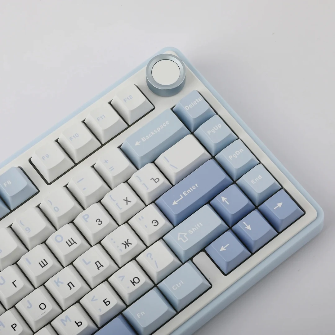 Клавиатура Aula F75 [механическая, проводная + беспроводная, RGB подсветка, Leobog Graywood V3, белая]