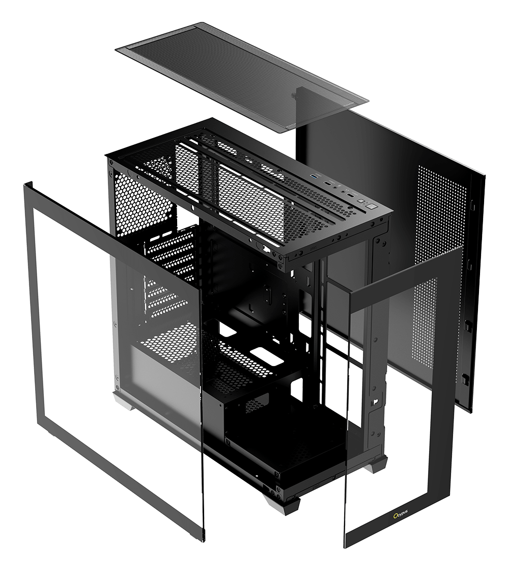 Корпус Ocypus Gamma C72 BK (Gamma-C72-BKD000XX-GL) [Midi Tower, черный]