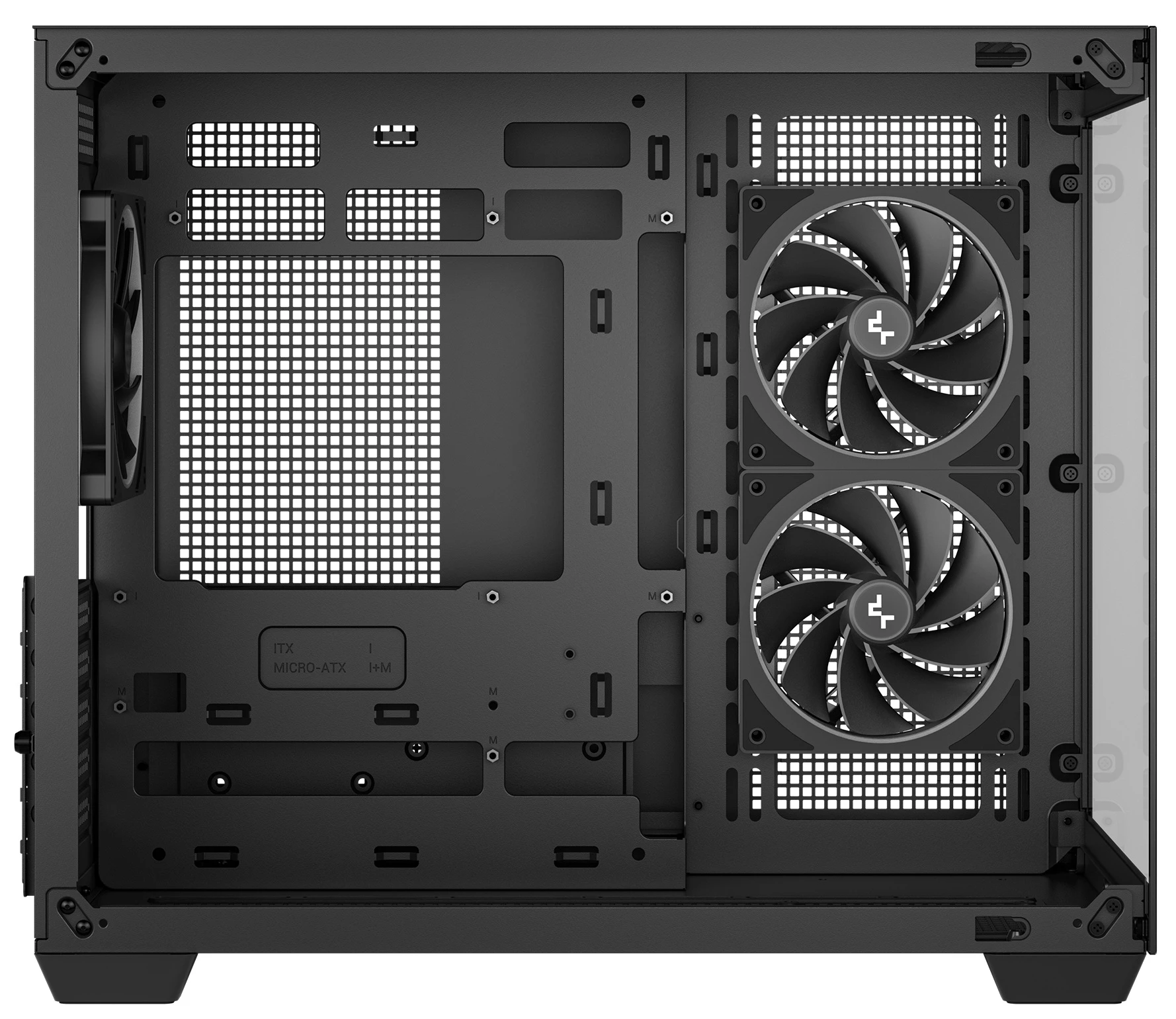 Корпус DeepCool CG330 3F (R-CG330-BKNGM3-G) [Mini Tower, 3 x 120 мм ARGB, Черный]
