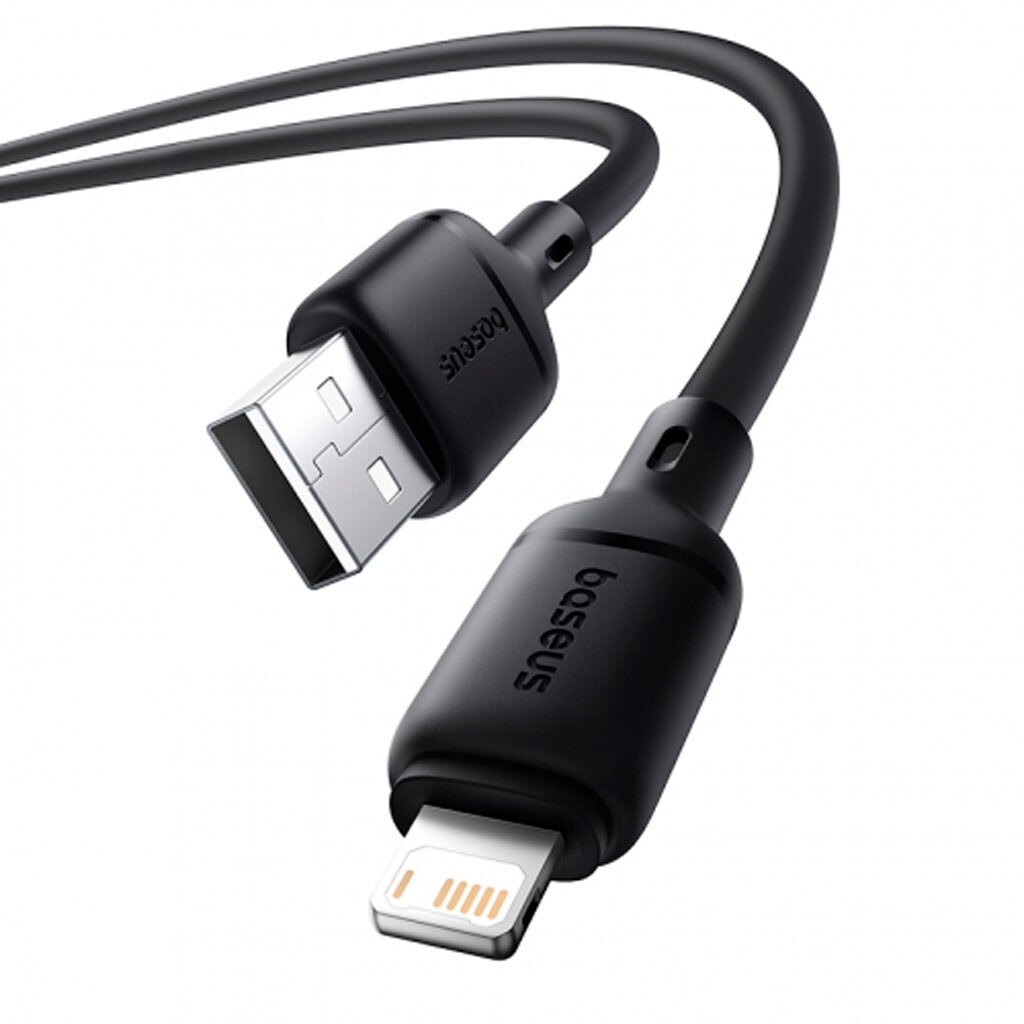 Интерфейсный кабель Baseus Silky USB to iP 2.4A 1m Black (P10377702113-00)