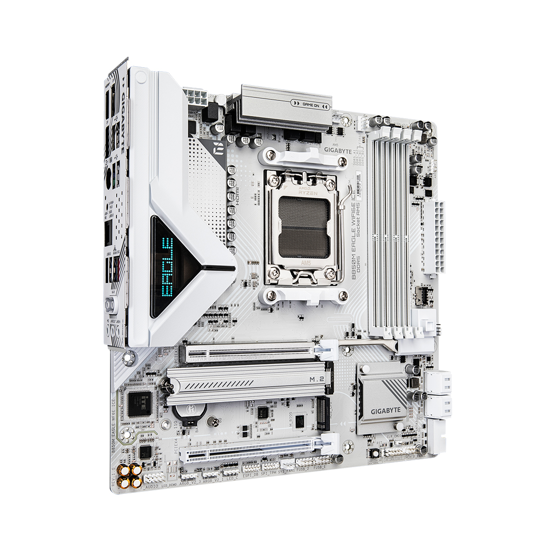 Материнская плата Gigabyte B850M EAGLE WF6E ICE [AM5, AMD B850, 4xDDR 5, 2xM.2, 2xPCI-E x16, Micro-ATX]