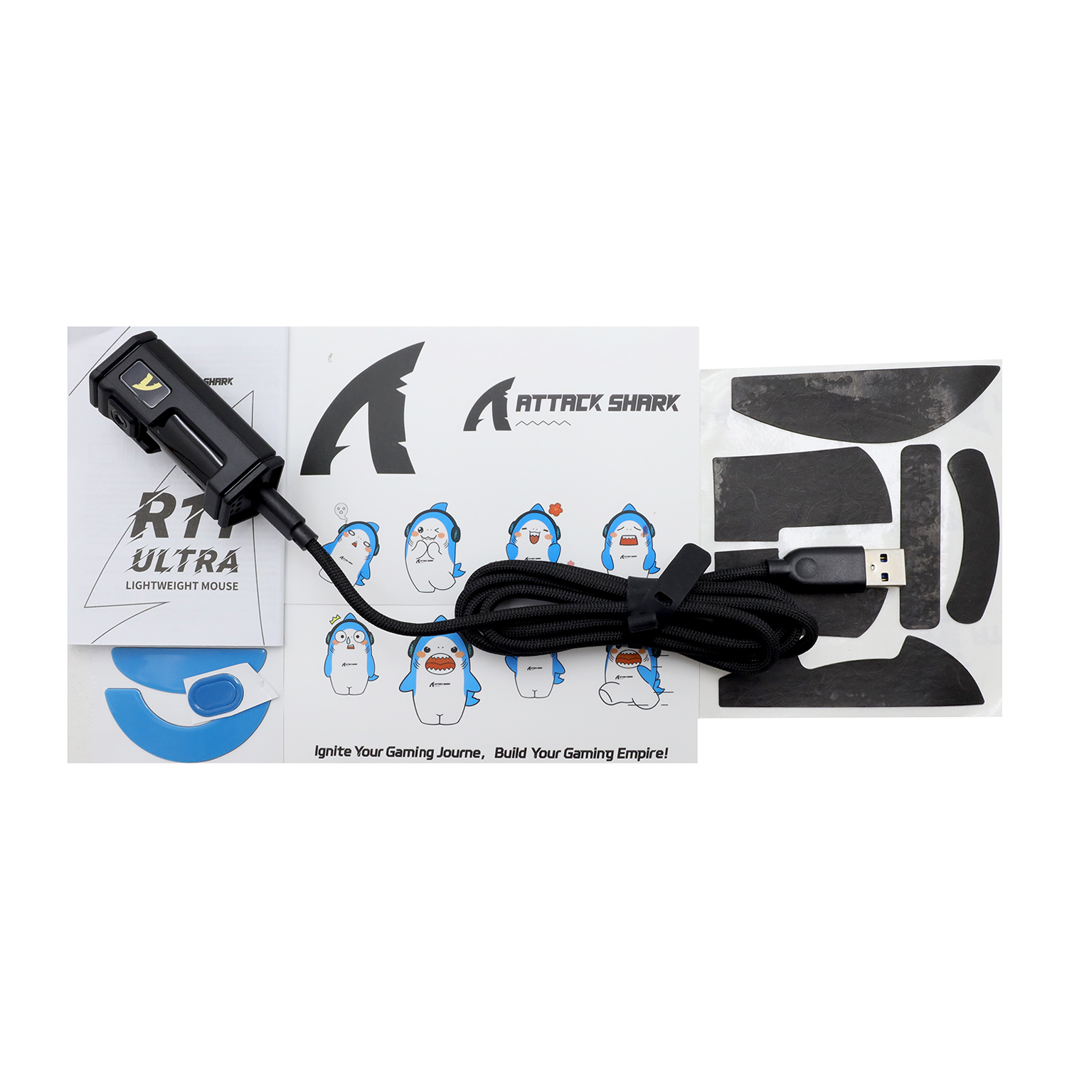 Мышь Attack Shark R11 Ultra Phantom Shark [беспроводная, светодиодная, 20000 DPI, 8000 Гц, черная]