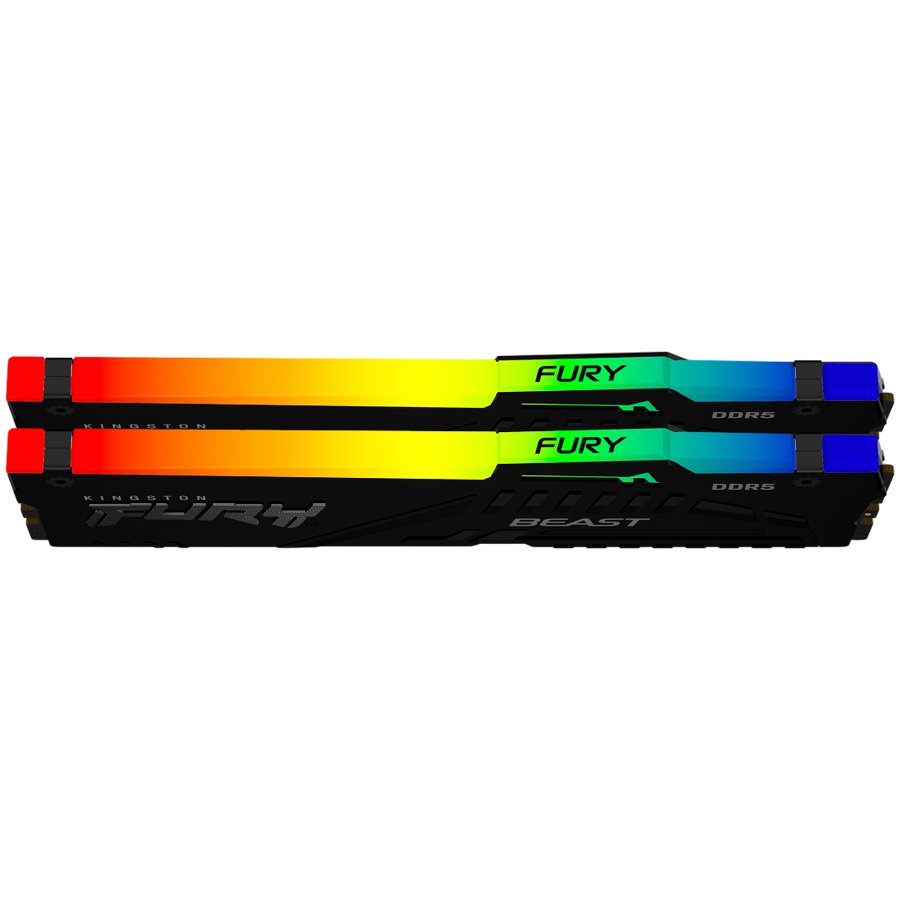 Комплект оперативной памяти Kingston FURY Beast RGB (KF560C30BBEAK2-64) [64 ГБ, DDR 5, 6000 МГц, 1.1 В, подсветка, KIT]