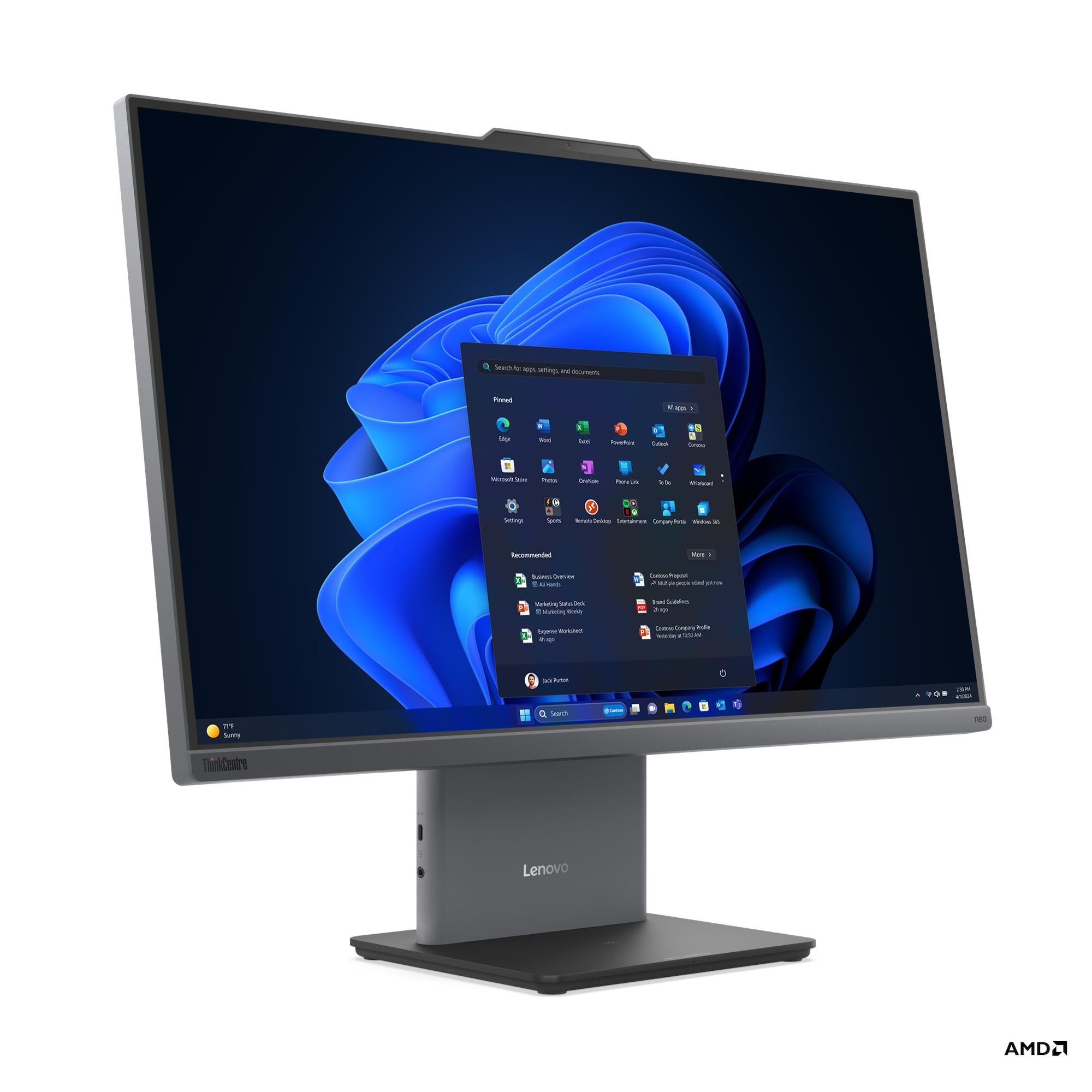 Моноблок Lenovo ThinkCentre neo 55a 24 Gen 6 (13F9001NGW) [23.8" Full HD, Ryzen 5 220, 8 ГБ ОЗУ, 512 ГБ SSD, DOS]