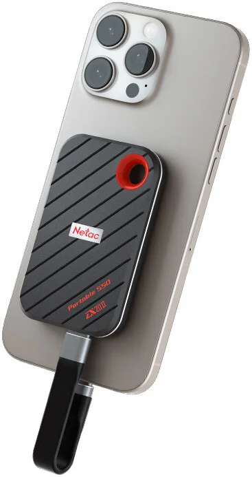Внешний SSD-накопитель Netac ZX20 II (NT01ZX20II-1T0-32BK) [1 ТБ,, чтение: 2000 МБ/с, запись: 1800 МБ/с]