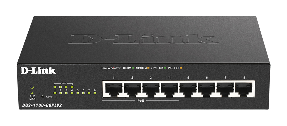 Коммутатор D-Link DGS-1100-08PLV2/A1A - купить в интернет-магазине Forcecom.kz Коммутатор D-Link DGS-1100-08PLV2/A1A