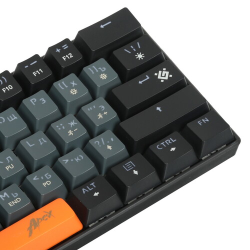 Клавиатура Defender Apex GK-002 (45003) [механическая, проводная, RGB подсветка, Outemu Red, черная]