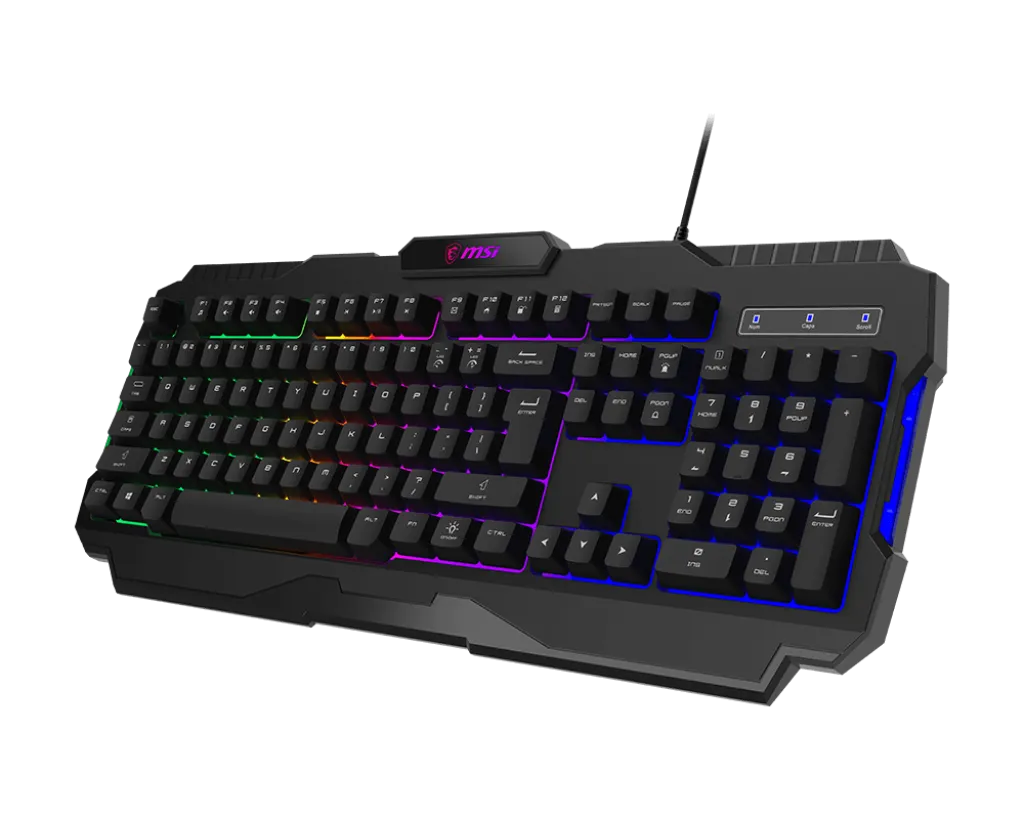 Клавиатура MSI FORGE GK100 RU [мембранная, проводная, RGB подсветка, черная]