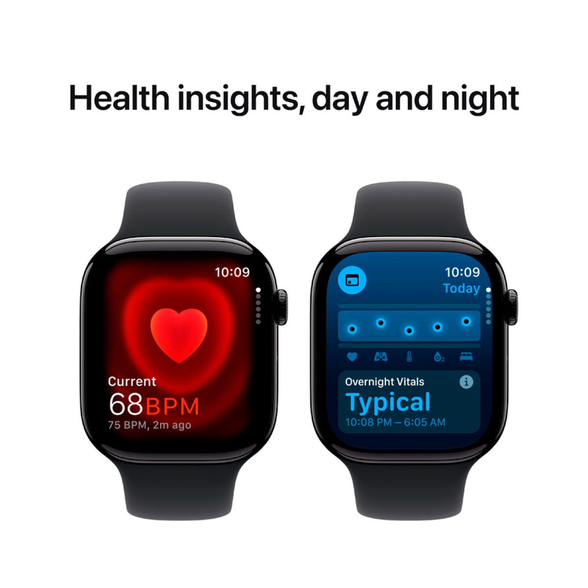 Apple Watch Series 10 GPS 46mm Jet Black Aluminium Case (MWWP3QI/A) Black Sport Band - S/M,Model A2999