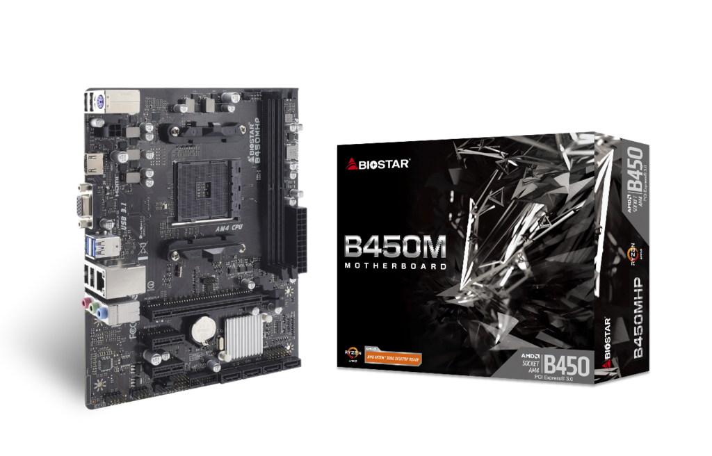 Материнская плата Biostar B450MHP (B450MHP) [AM4, AMD B450, 2xDDR 4, 1xPCI-E x16, Micro-ATX]