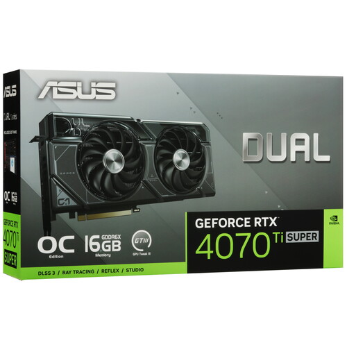 Видеокарта Asus GeForce RTX 4070 Ti SUPER Dual OC Edition (90YV0KF3-M0NA00) [16 ГБ, GDDR6X, 256 бит, HDMI, DisplayPort (3 шт)]
