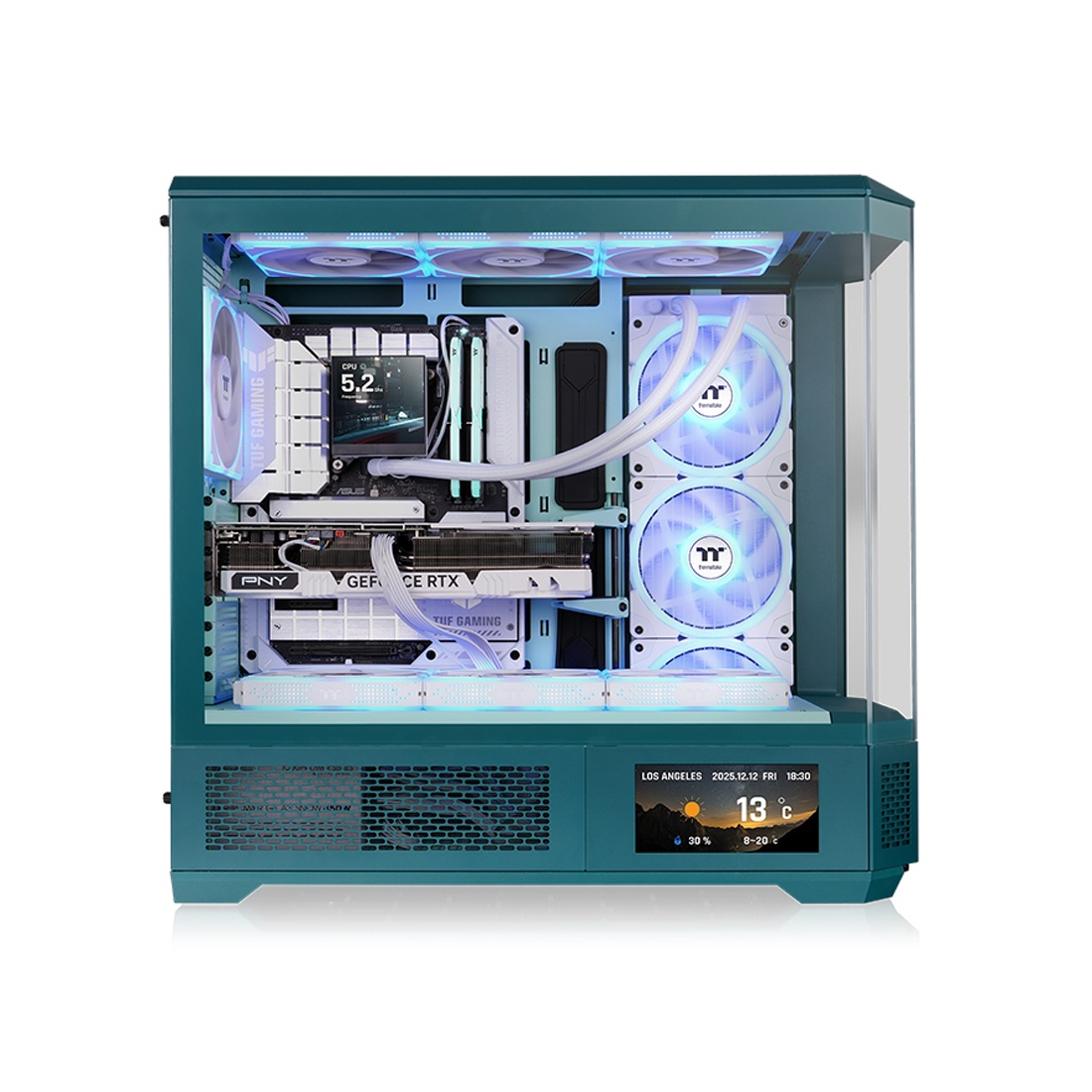 Корпус Thermaltake View 600 TG Transformative Teal (CA-11H-00FTWN-00) [Full Tower, Без вентиляторов, бирюзовый]