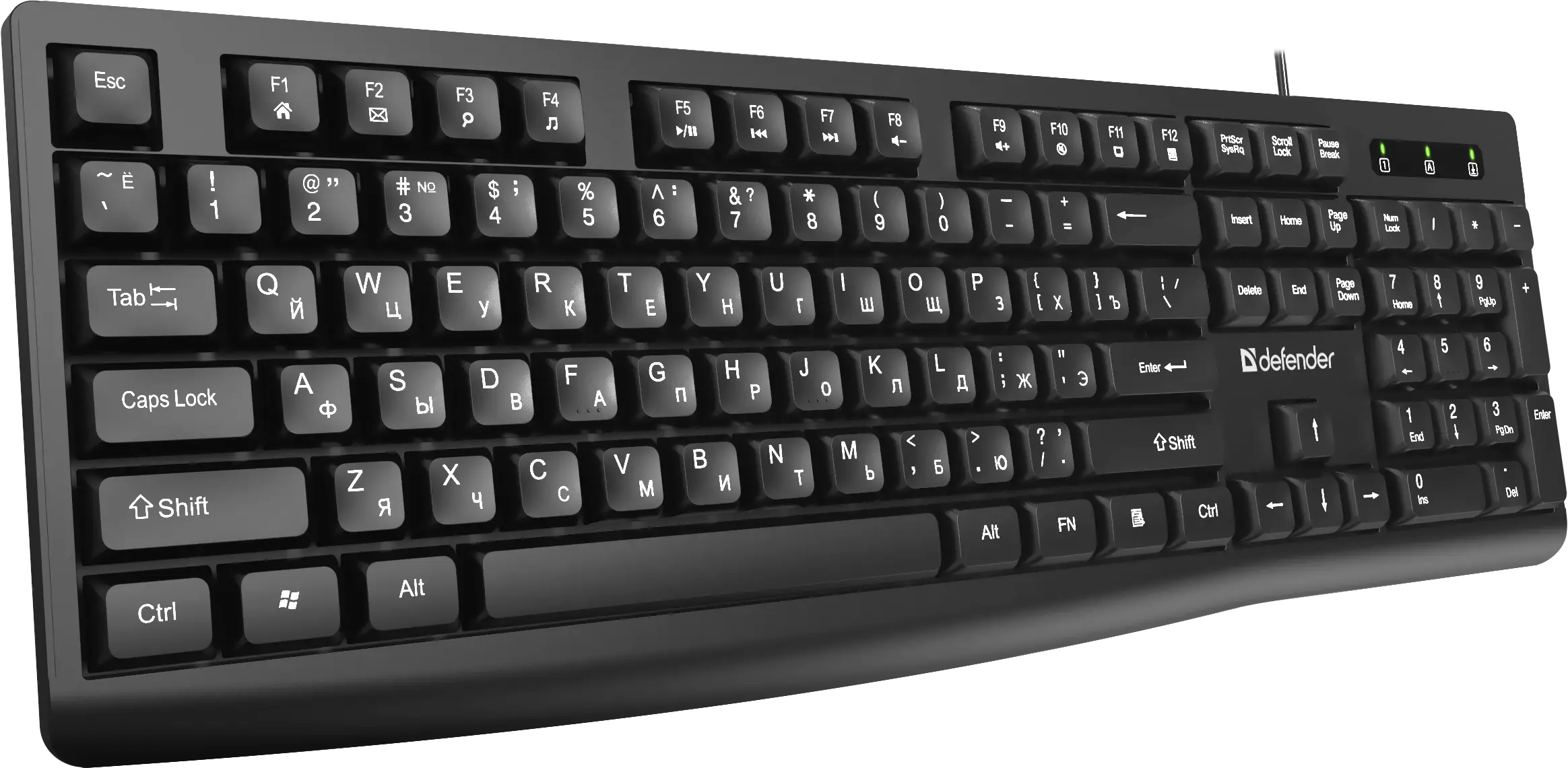 Клавиатура Defender Navigator HB-138 [мембранная, проводная, черная]