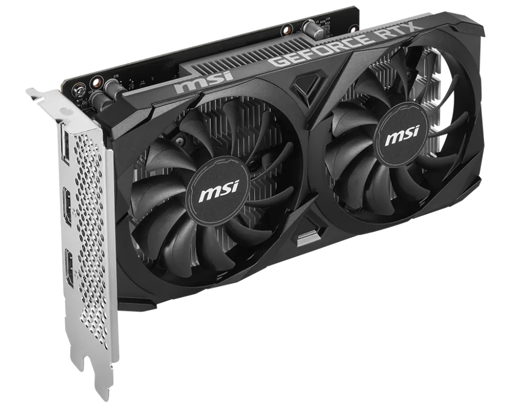Видеокарта MSI GeForce RTX 3050 VENTUS 2X E 6G OC [6 ГБ, GDDR6, 96 бит, HDMI (2 шт), DisplayPort]