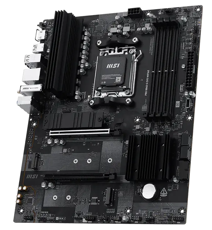 Материнская плата MSI PRO B840-S EVO WIFI6E [AM5, AMD B840, 4xDDR 5, 3xM.2, 1xPCI-E x16, Standard-ATX]