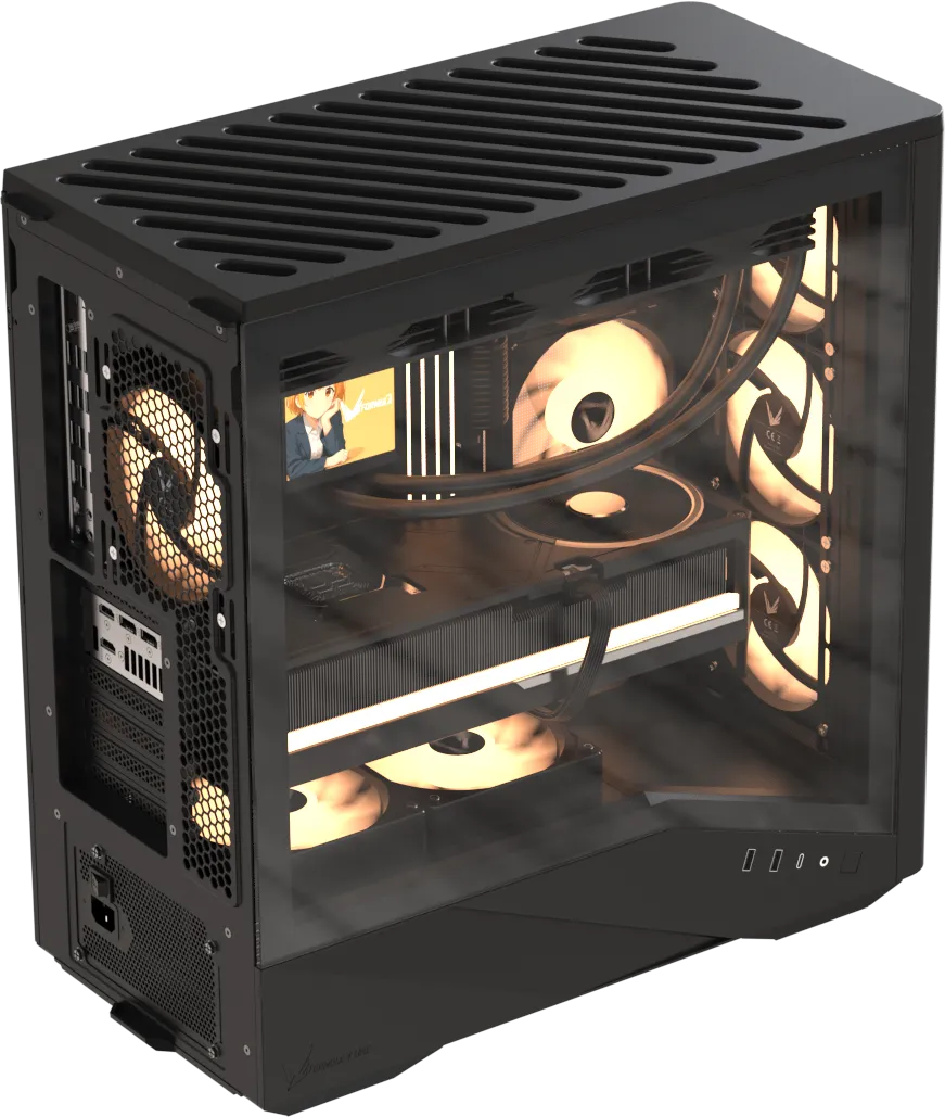 Корпус Formula V Air Power G9 DUO PA Black [Midi Tower, 4 x 120 мм ARGB, черный]