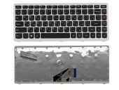 Клавиатура для ноутбука Lenovo IdeaPad U310, RU, белая рамка, черная