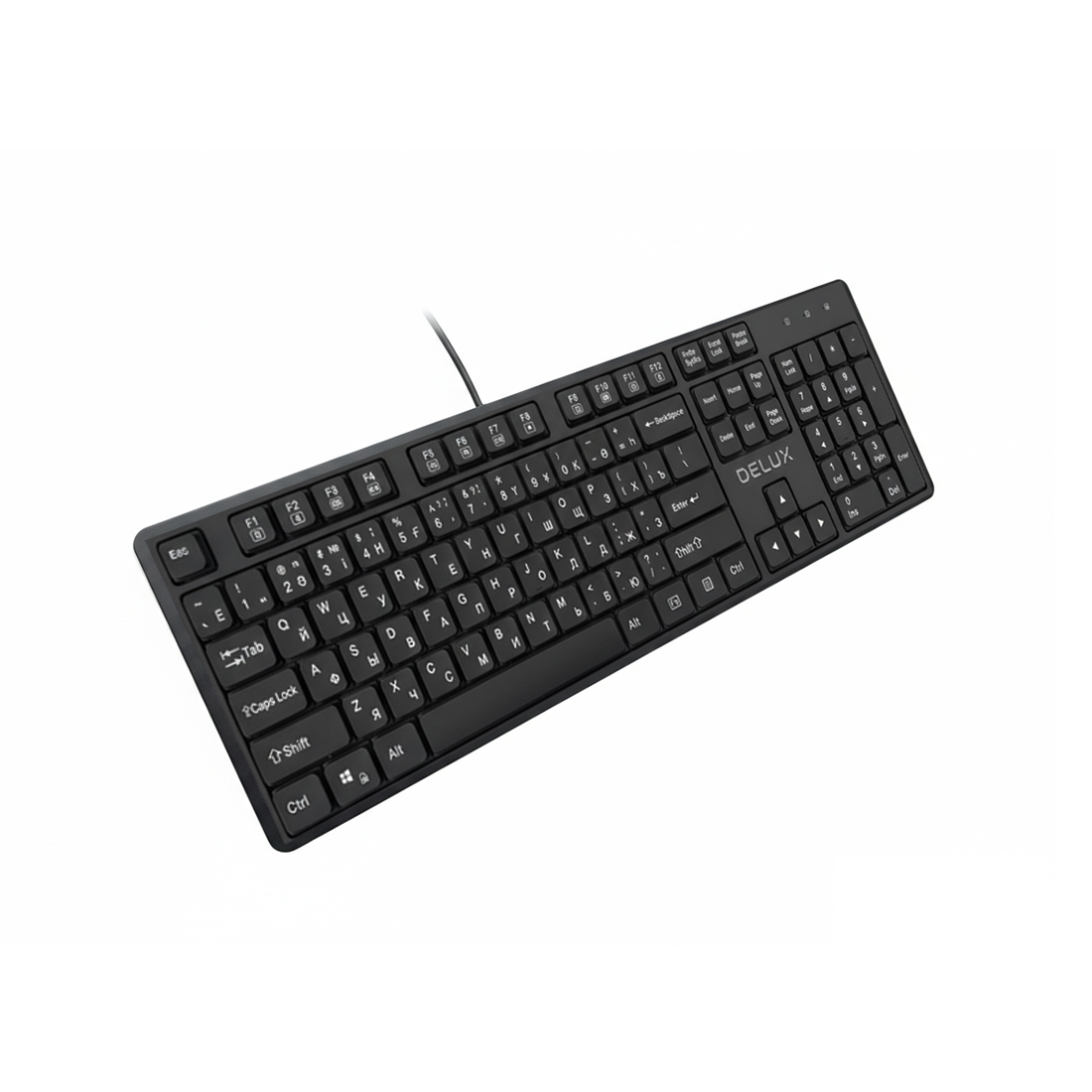 Клавиатура Delux SK800U [мембранная, проводная, черная]