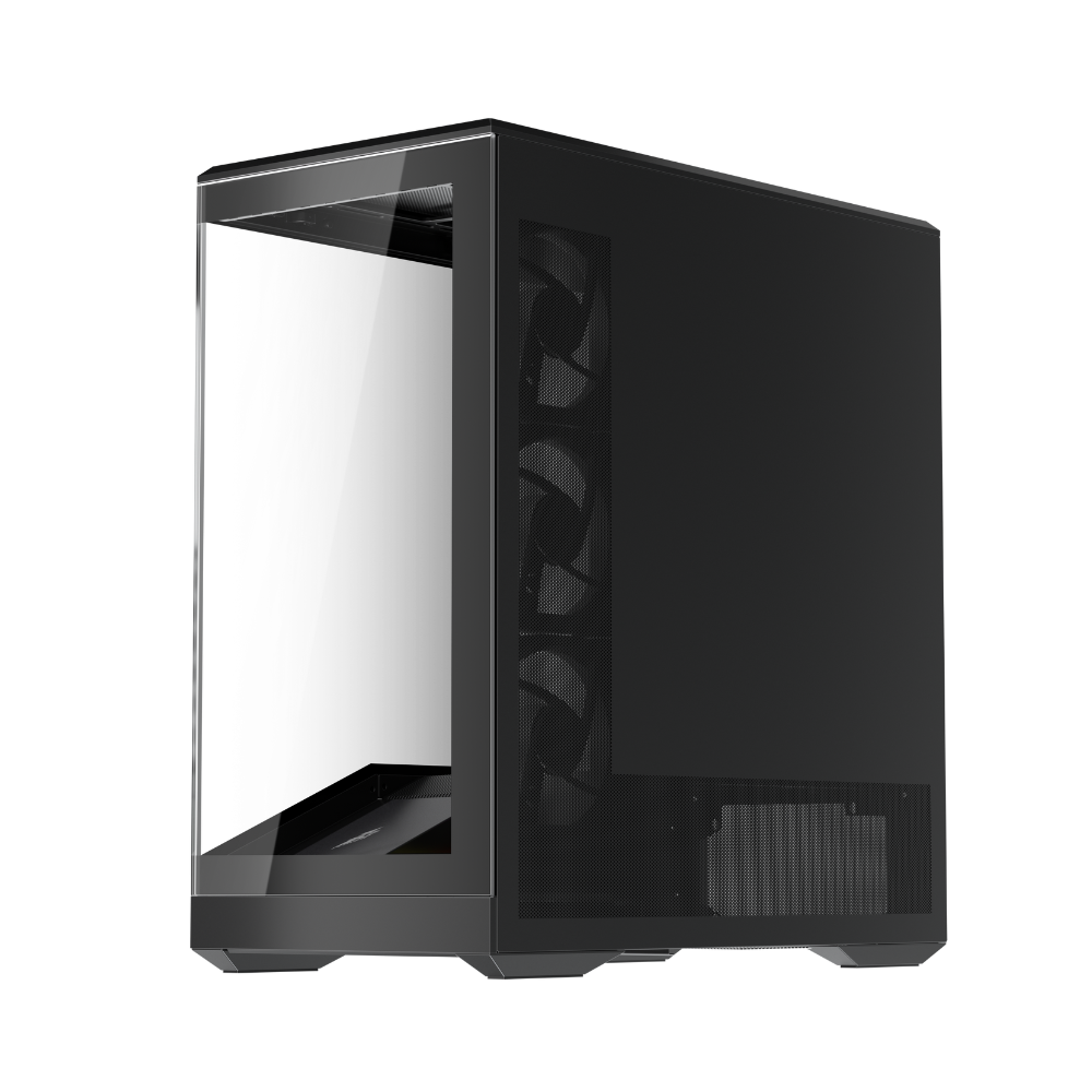 Корпус 1stPlayer FIREBASE GM7 (GM7-BK-3FN7R-1FN7) [Midi Tower, 4 x 120 мм, черный]