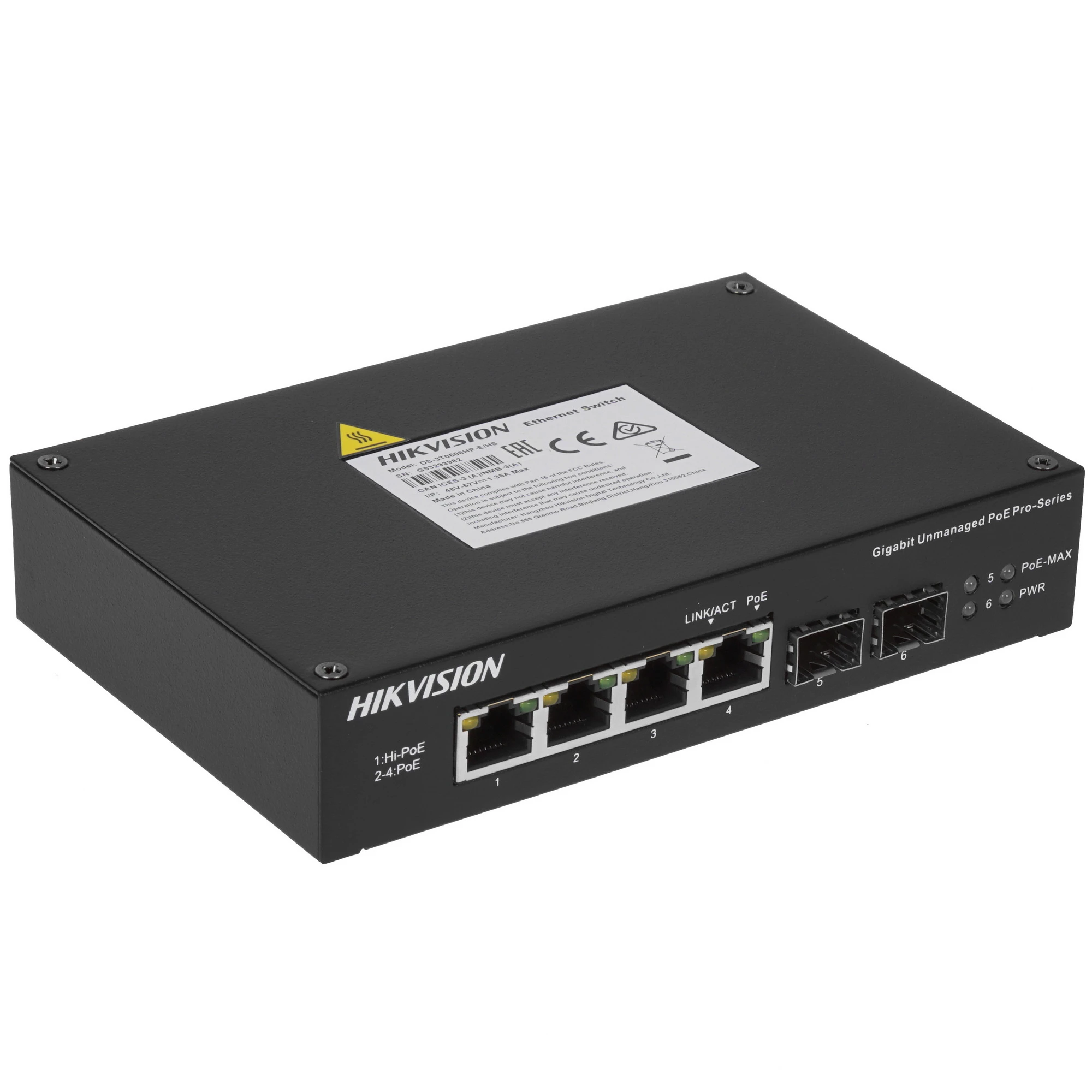 Коммутатор Hikvision DS-3T0506HP-E/HS