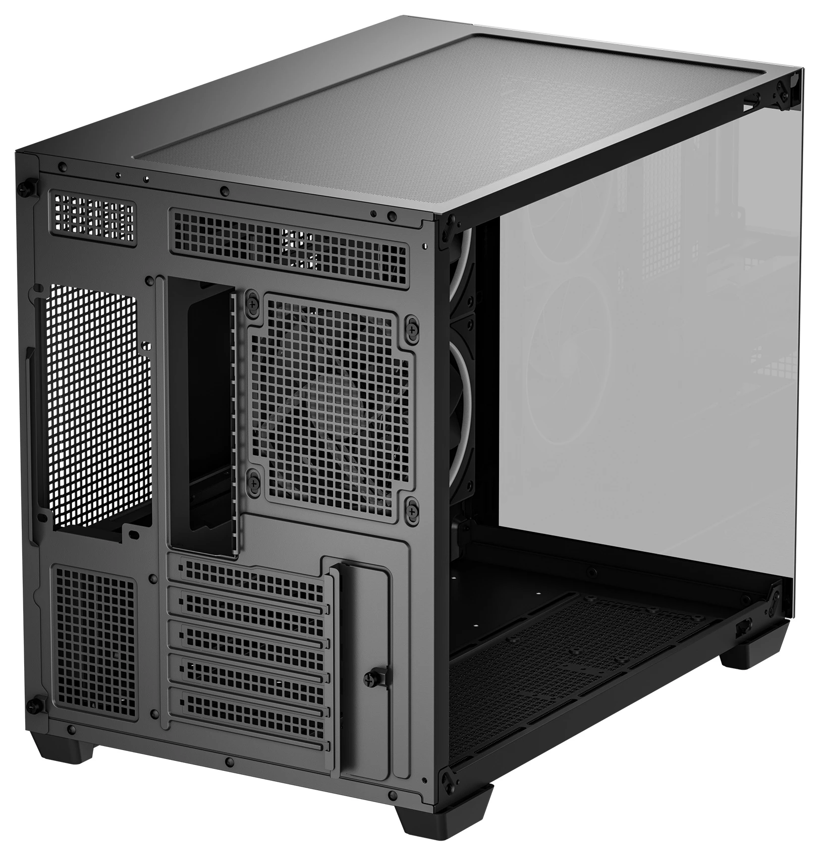 Корпус DeepCool CG330 3F (R-CG330-BKNGM3-G) [Mini Tower, 3 x 120 мм ARGB, Черный]