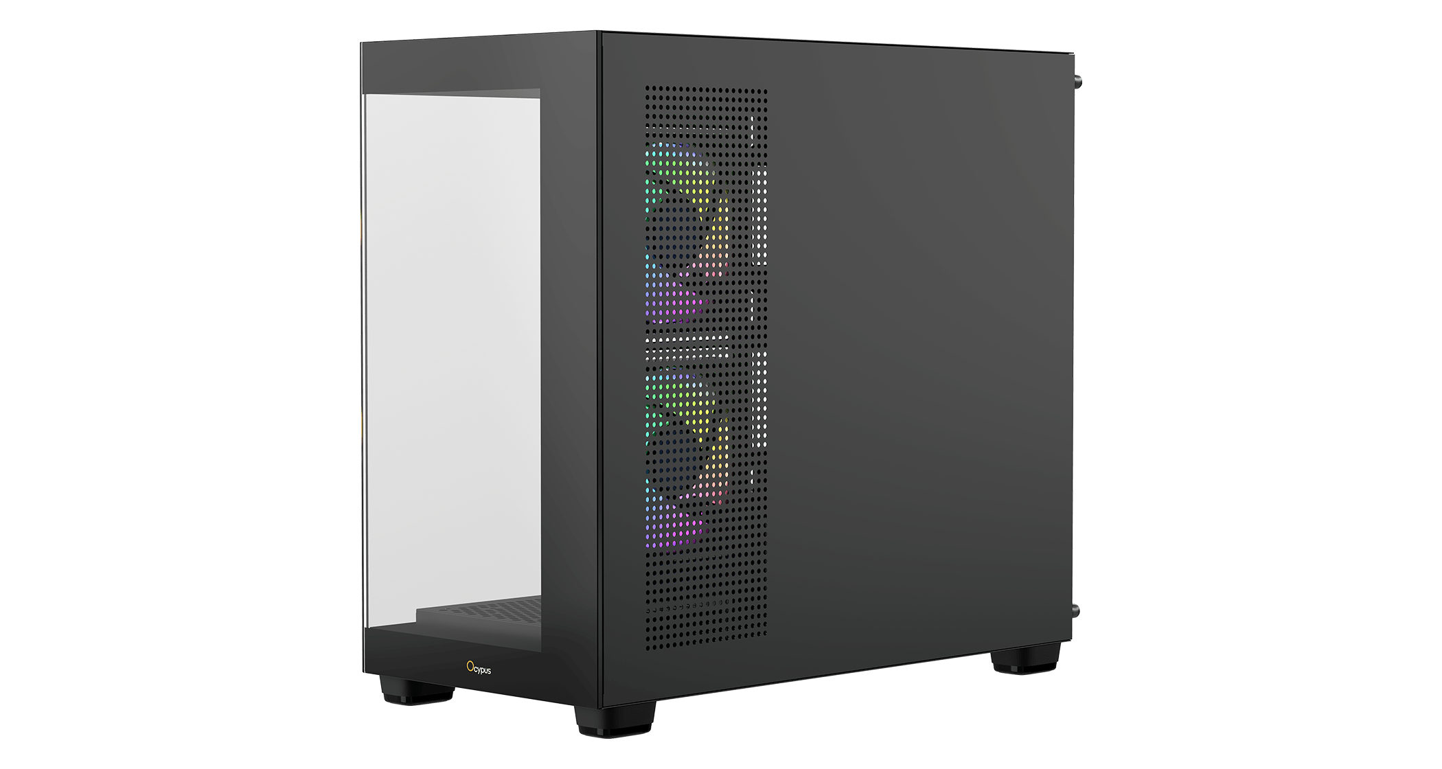 Корпус Ocypus Gamma C52 BK ARGB (Gamma-C52-BKD300XX-GL) [Mini Tower, 120 мм x 3 ARGB, черный]