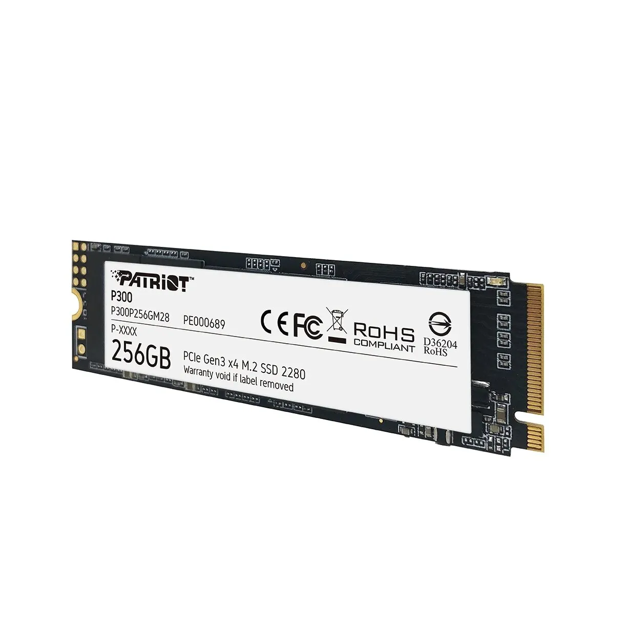 SSD накопитель Patriot P300 (P300P256GM28) [256 ГБ, M.2PCI-E, чтение: 1700 МБ/с, запись: 1100 МБ/с, TLC]