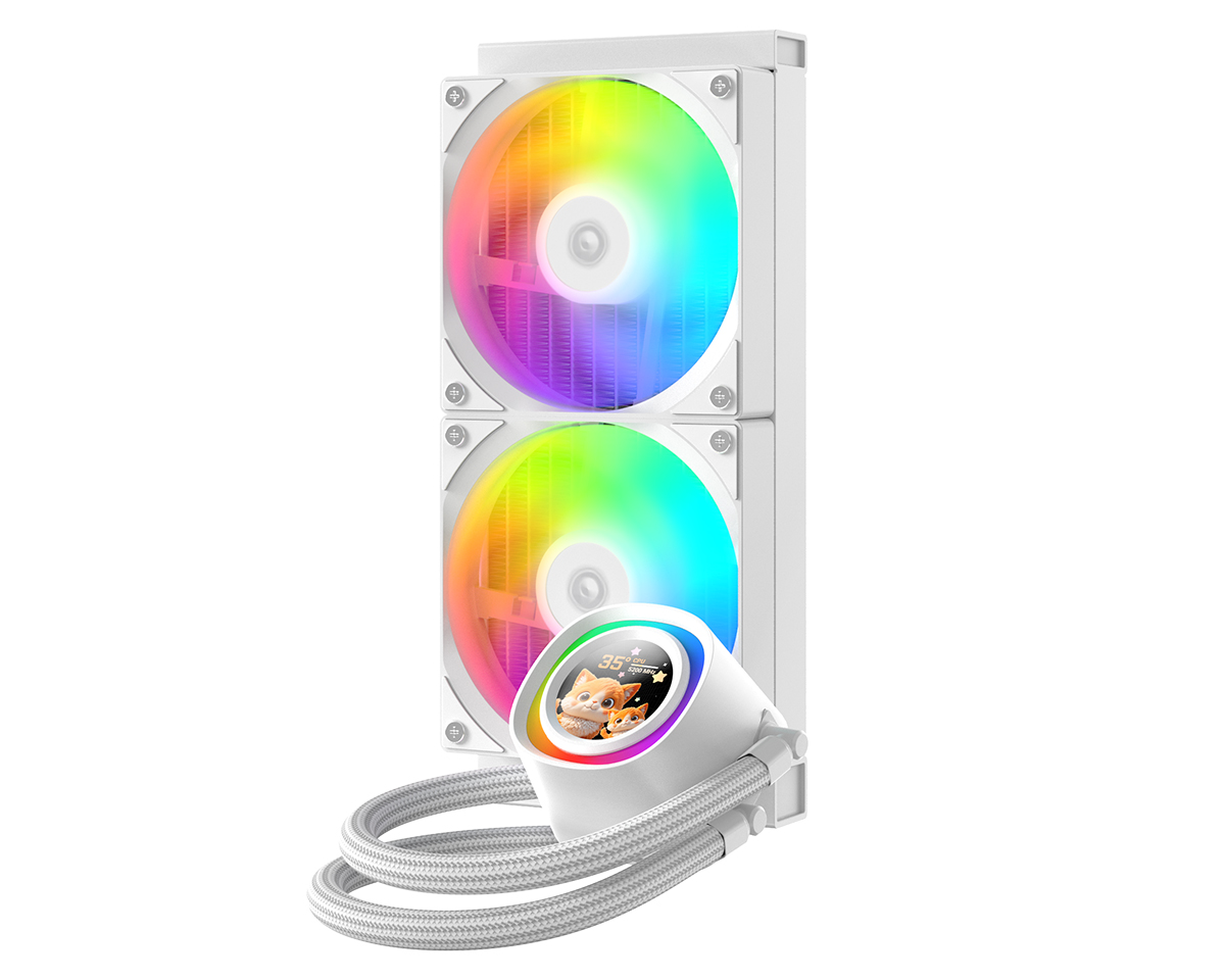 Система охлаждения ID-COOLING FX240 LCD WHITE [120 × 120 × 25 мм, 2000 об/мин, 27.2 дБ, 4 pin]