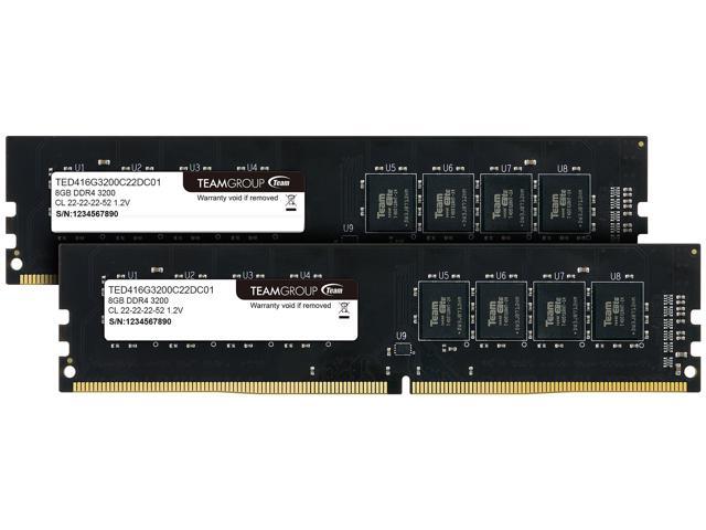 TEAM TED416G3200C22DC01 DDR4-3200 8GB x 2枚組 デスクトップ用メモリ ELITEシリーズ DDR4-3200  ネイティブモデル - PCパーツ