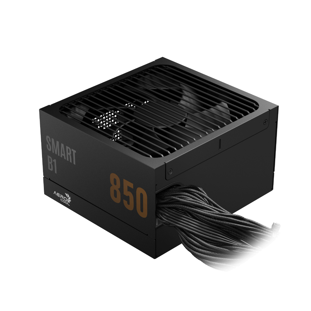 Блок питания AeroCool SMART B1 850 (ACPB-SR85FEC.71) [850 Вт, 80 PLUS Bronze, 8x SATA, 1 x 16 pin (12VHPWR), 3 x 6+2 pin PCIe, 2x 4+4 pin CPU, ATX]