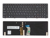 Клавиатура для ноутбука Lenovo IdeaPad Y580, RU, подсветка, рамка, черная