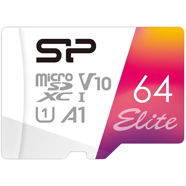 Карта памяти SILICON POWER 64GB Elite microSDHC/SDXC U1 V10 (SP064GBSTXBV1V20SP)