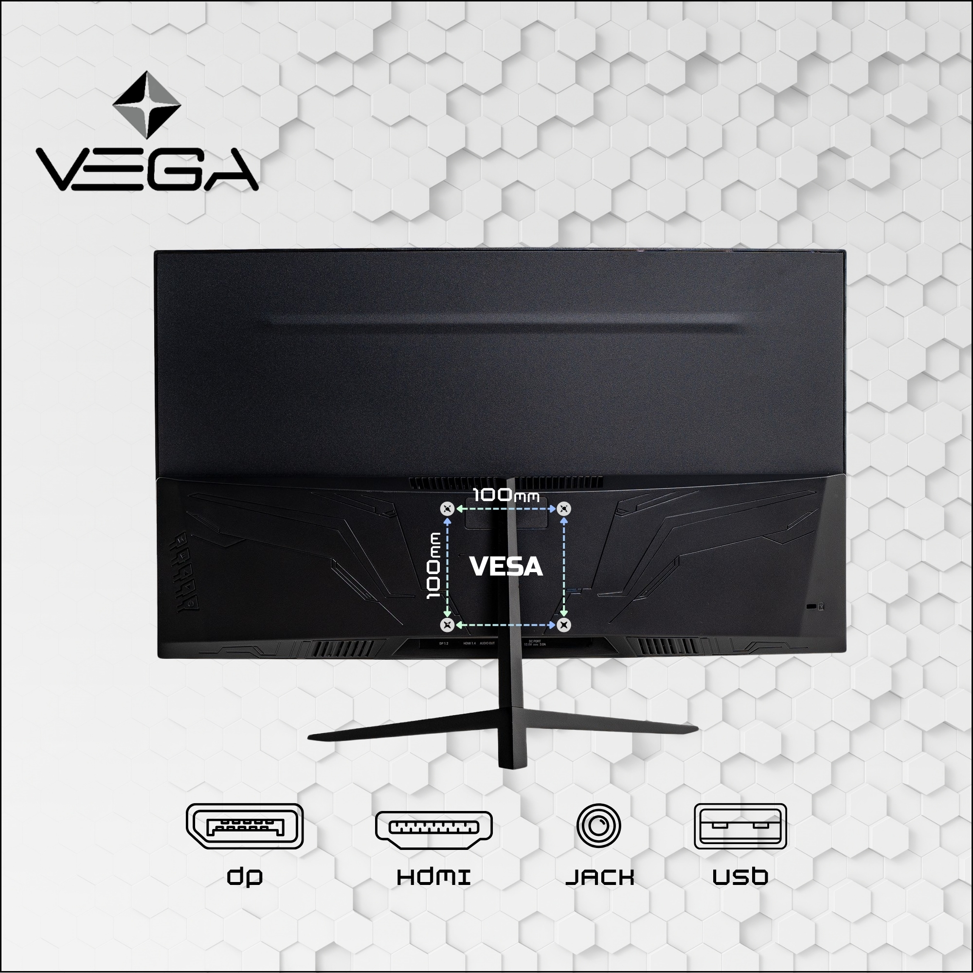 Монитор Vega VHC270-200CA [27", IPS, 1920x1080, 200 Гц, 2 мс, HDMI, DisplayPort]