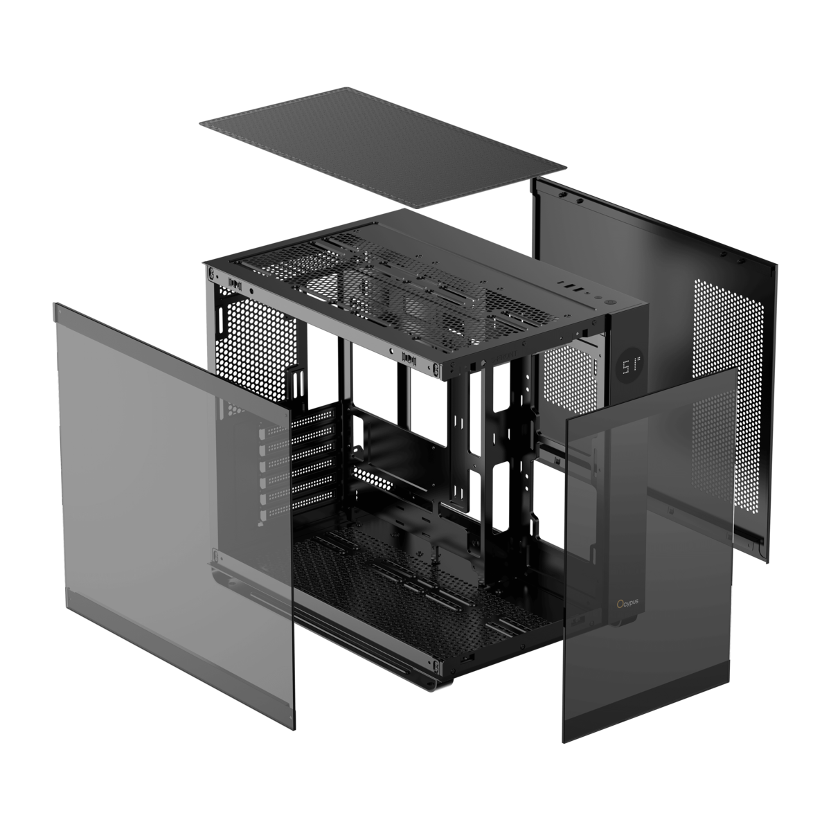 Корпус Ocypus Iota C70 BK ARGB (Iota-C70-BKD600XX-GL) [Midi Tower, 6 x 120 мм ARGB, черный]