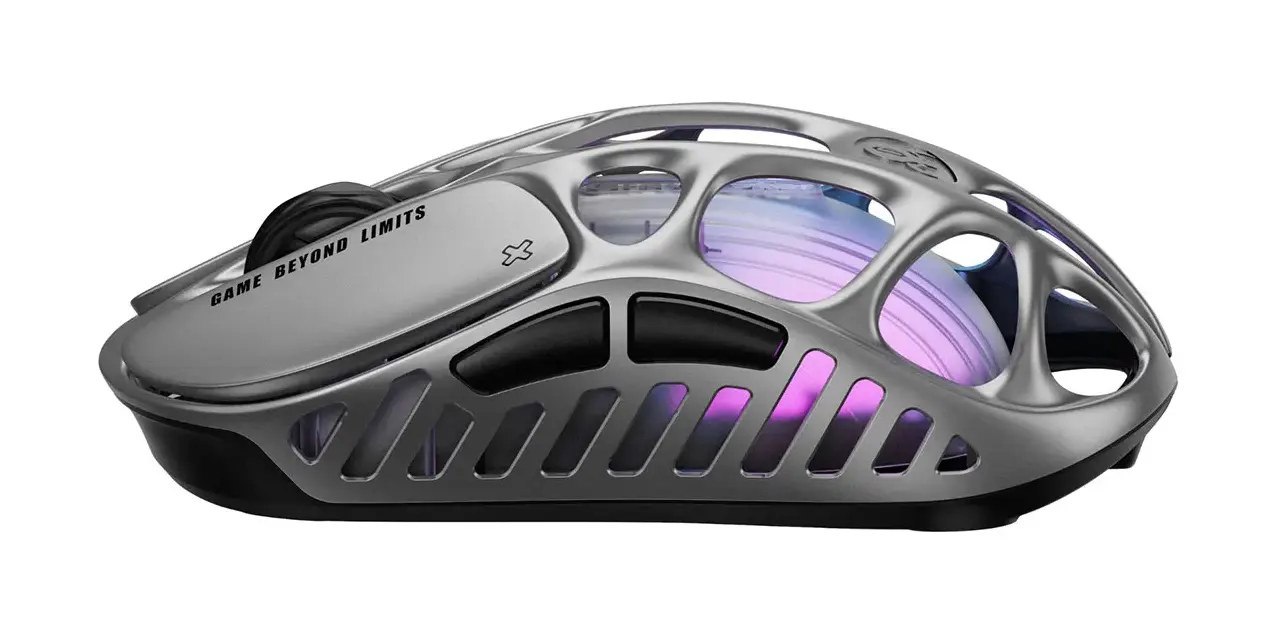 Мышь Gravastar Mercury X [беспроводная, светодиодная, 32000 DPI, 1000 Гц подсветка, Серебристый]