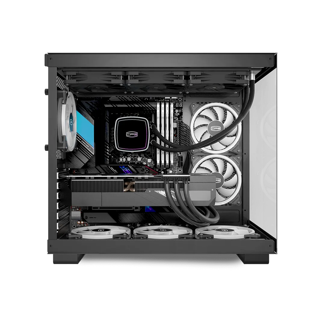 Корпус PCCooler C3T500 ARGB BK (C3-T500BKD6-GL) [Midi Tower, 6x 120 мм, черный]