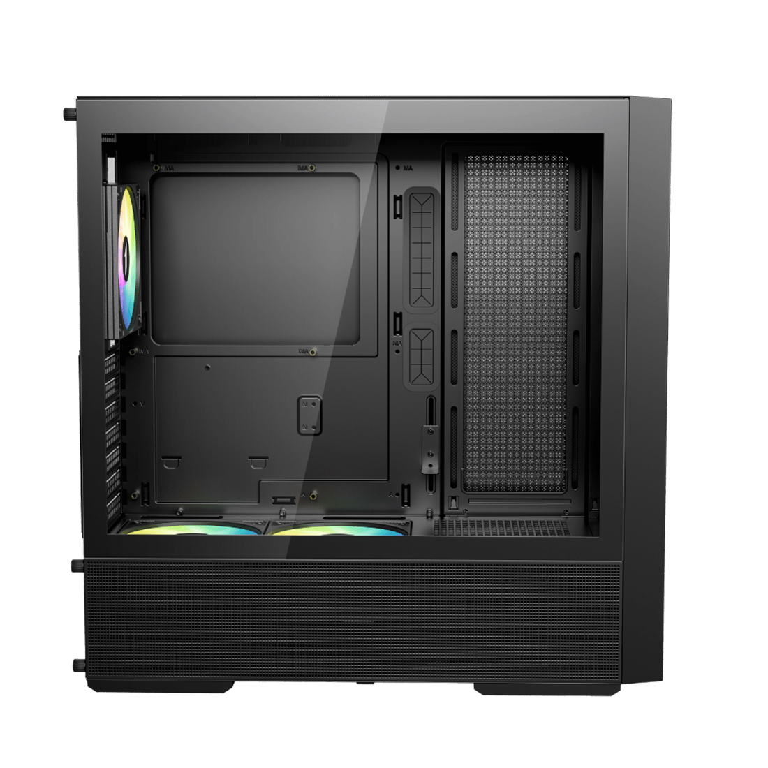 Корпус 1stPlayer AU7 (AU7-BK-2FA7-14-2FA7R-1FA7) [Midi Tower, 4 x 140 мм, черный]