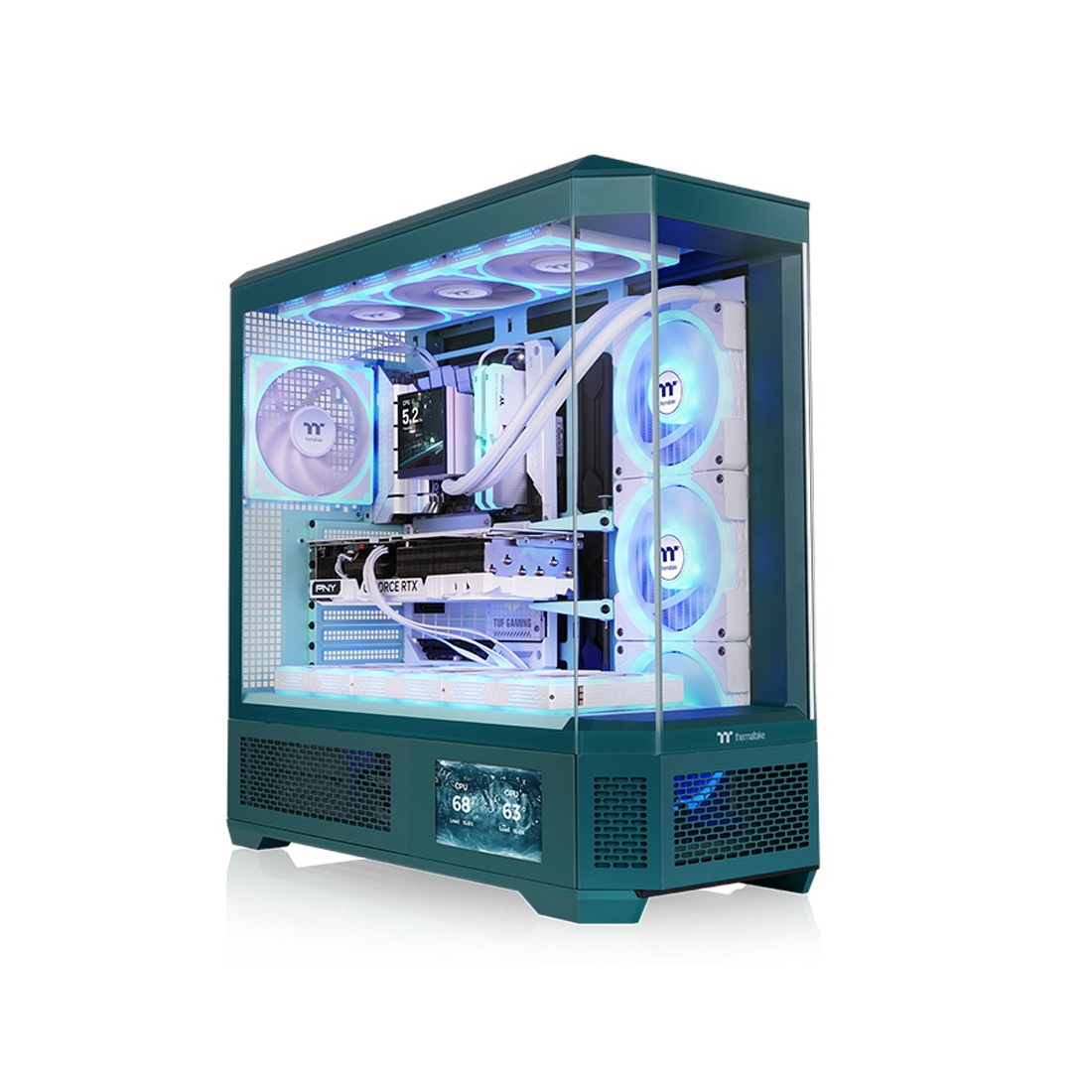 Корпус Thermaltake View 600 TG Transformative Teal (CA-11H-00FTWN-00) [Full Tower, Без вентиляторов, бирюзовый]